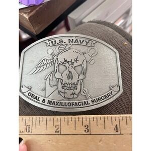 U.S. Navy Oral & Maxillofacial Surgery Skull Belt Buckle Military